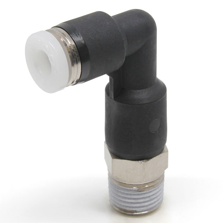 Đầu Nối Nhanh Khí Nén Dạng Cong 90° Ren Ngoài (Dài) Pisco PLL5/32-N1UW
