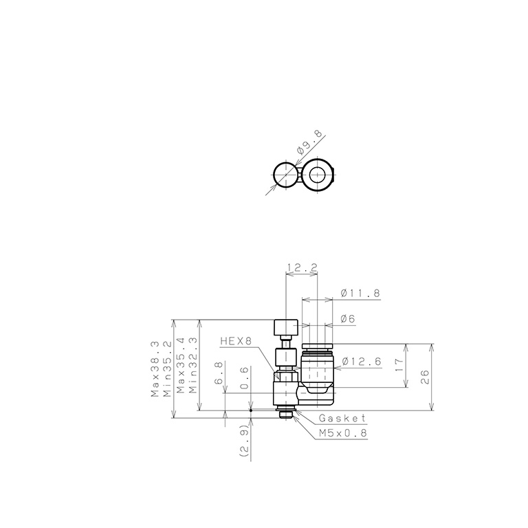 Bản vẽ kỹ thuật Van Điều Chỉnh Áp Suất Khí Nén Pisco JPS6-M5