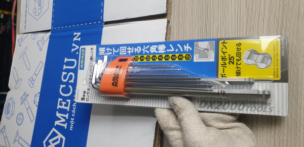 Bộ Cây Vặn Lục Giác Bi Loại Dài 9 Chi Tiết 1.5-10mm Asahi AQS0910