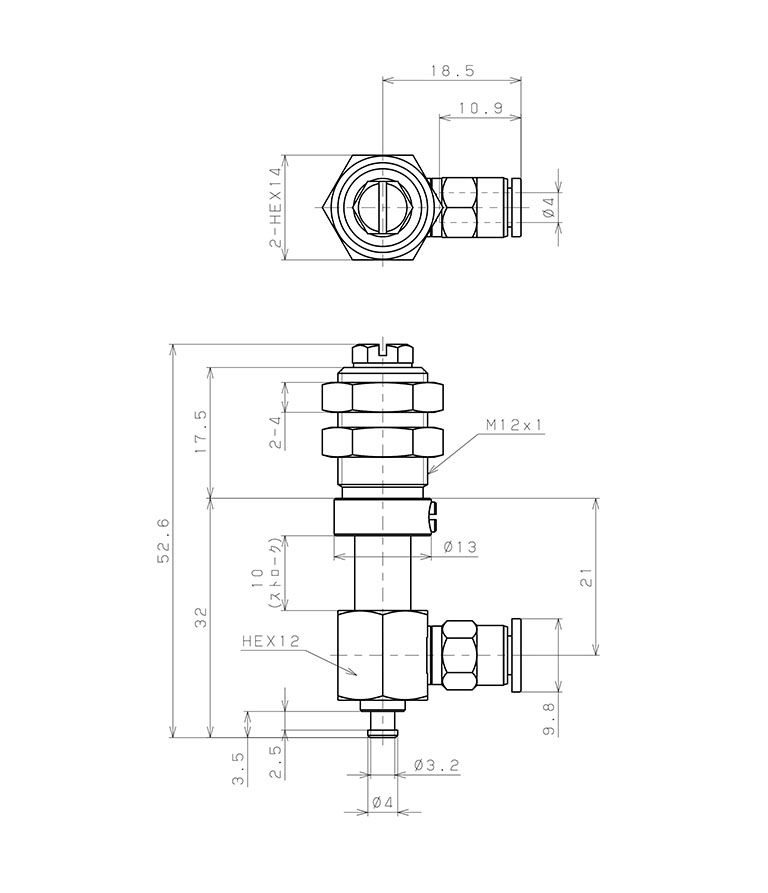 Bản vẽ kỹ thuật Bộ Nấm Hút Chân Không Và Giá Đỡ, Cao Su Nitrile (NBR), O.D 8 mm, Pisco VPD8-10RN-4J