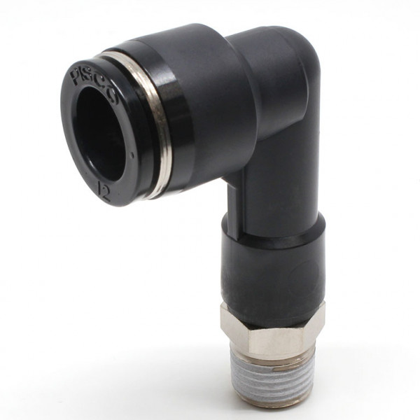 Đầu Nối Nhanh Khí Nén Dạng Cong 90° Ren Ngoài (Dài) Pisco PLL12-02W-C