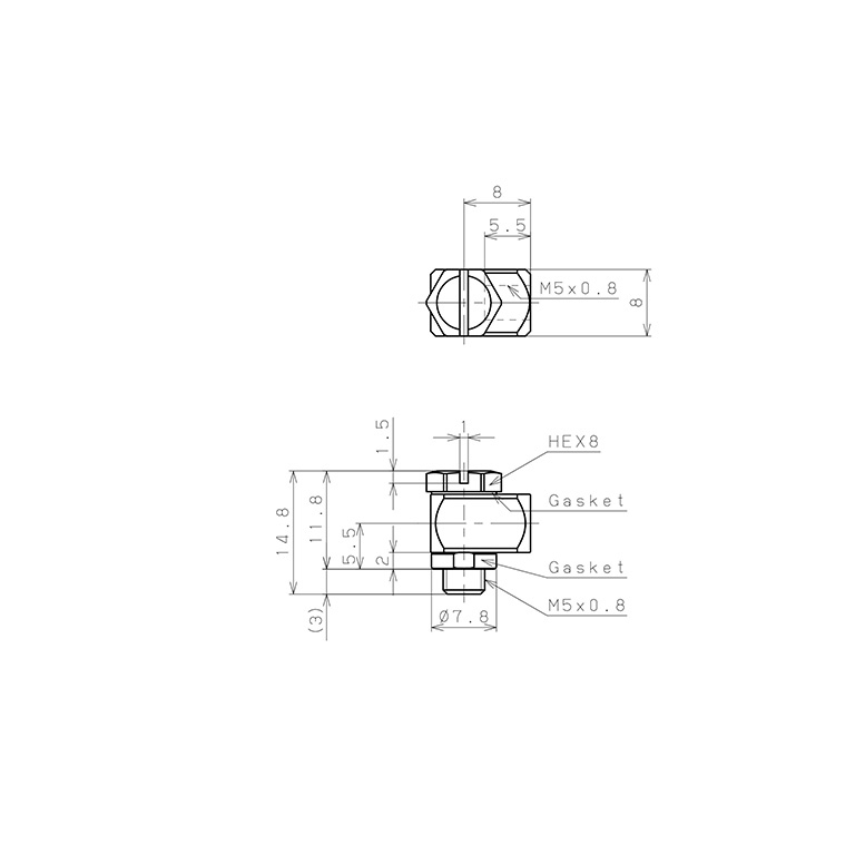 Bản vẽ kỹ thuật Đầu Nối Nhanh Khí Nén Cong 90° Đầu Lục Giác Trụ Ren Ngoài Pisco SLH-FM5-M5