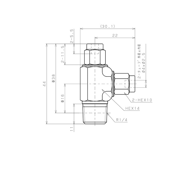 Bản vẽ kỹ thuật Đầu Ngạnh Nối Ống Có Đai Ốc Xiết Dạng Chữ T Ren Ngoài Pisco NSD0425-02-TP