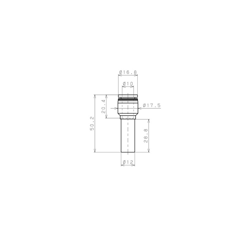 Bản vẽ kỹ thuật Đầu Nối Nhanh Khí Nén Giữa Ống Khí Và Fitting Dạng Nối Giảm Pisco PPGJ12-10