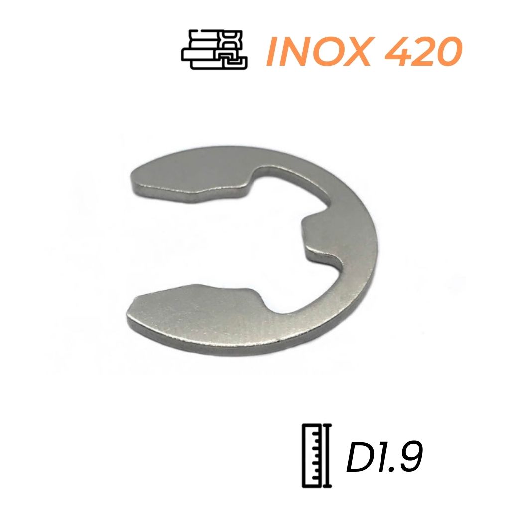 Phe Gài Trục Chữ E Inox 420 D1.9 (10Cái/Bịch)