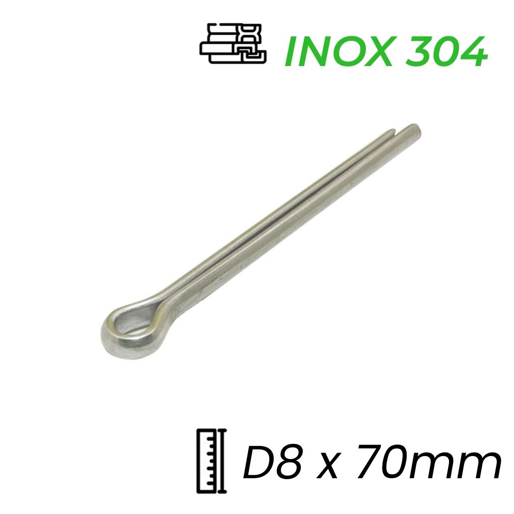 Chốt Chẻ Inox 304 (Chốt Bi) GB91 D8x70mm