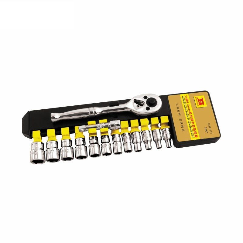 Bộ Đầu Tuýp 1/4 Inch 14 Chi Tiết Có Khay Nhựa Bosi BS367814
