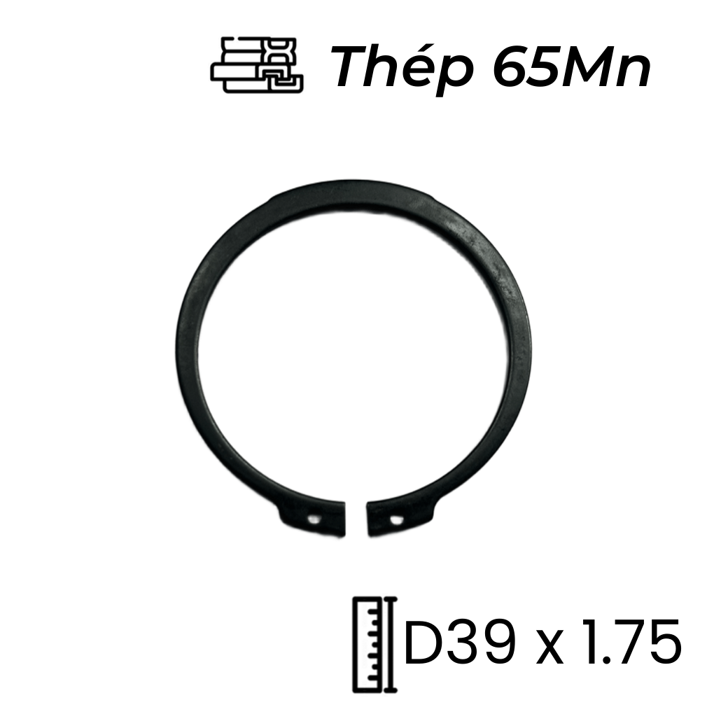 Phe Gài Trục Thép 65Mn DIN471 D39x1.75 (10Cái/Bịch)