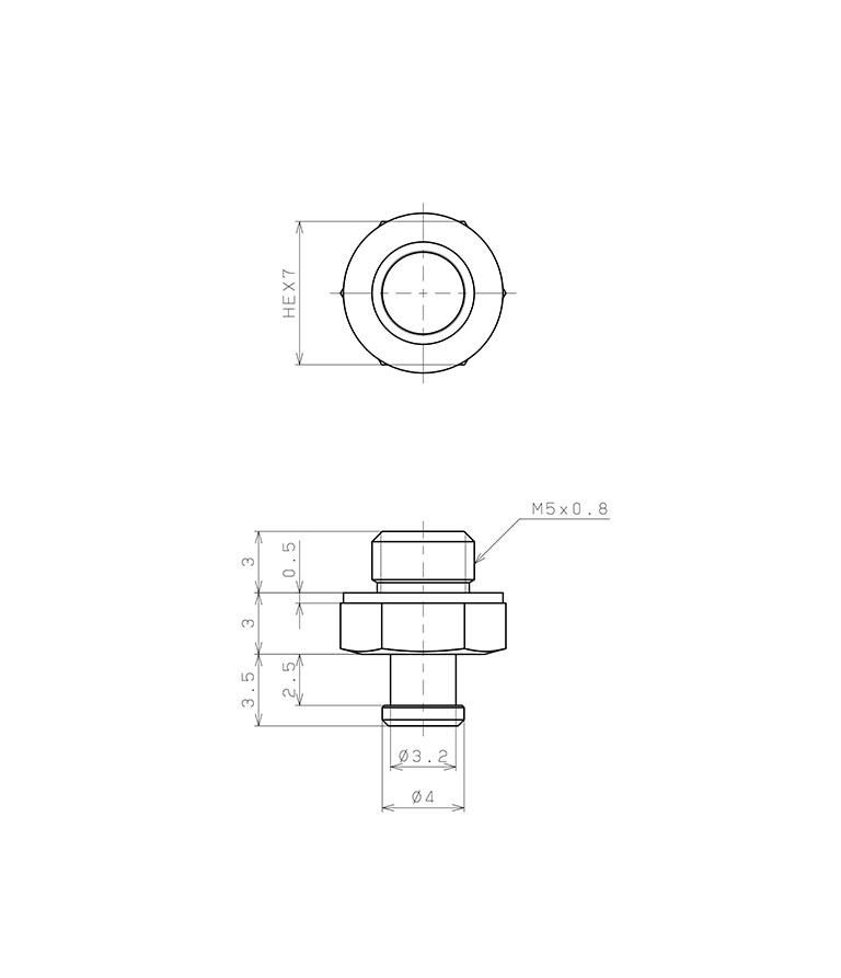 Bản vẽ kỹ thuật Bộ Nấm Hút Chân Không Và Giá Đỡ, Nitrile,  O.D 10 mm, Pisco VPME10PN-M5