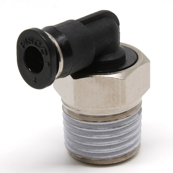 Đầu Nối Nhanh Khí Nén Dạng Cong 90° Ren Ngoài Pisco PL4-02M