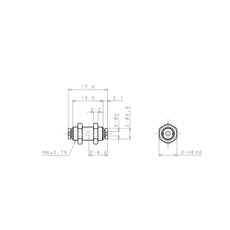 Bản vẽ kỹ thuật Đầu Nối Nhanh Khí Nén Dạng Thẳng Ren Ngoài Lắp Kẹp Vách Pisco PM2MW