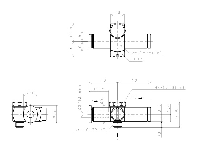 Bản vẽ kỹ thuật Bộ Tạo Chân Không Dòng VM - VC Pisco VMH05-U10-5/32U