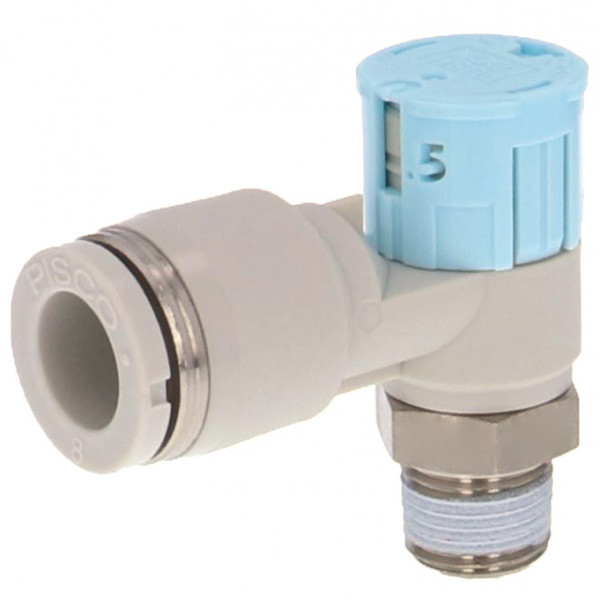 Van Tiết Lưu Khí Nén Loại Khóa Đẩy Có Hiển Thị Chỉ Số Pisco JSGC8-01BLW