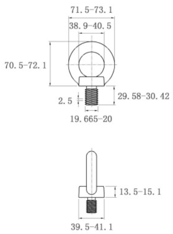 Bản vẽ kỹ thuật Bulong Vòng Thép Mạ Kẽm DIN580 M20x30