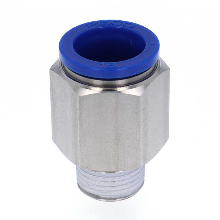 Đầu Nối Nhanh Khí Nén Dạng Thẳng Thân Lục Giác Ren Ngoài Pisco SPC16-03-UC