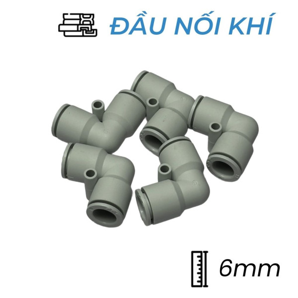 Đầu Nối Nhanh Khí Nén Cong Ø6mm CDC MPUL 06-W (Màu Trắng)