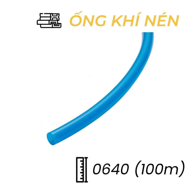 Dây Hơi Khí Nén PU Phi 6 Màu Xanh OD6 x ID4 mm CDC PU 0640 (100m)