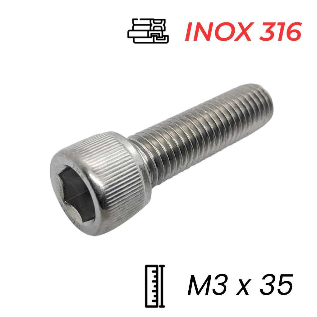 Lục Giác Chìm Đầu Trụ Inox 316 DIN912 M3x35