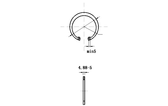 Bản vẽ kỹ thuật Phe Gài Lỗ Thép 65Mn DIN472 D290x5.0