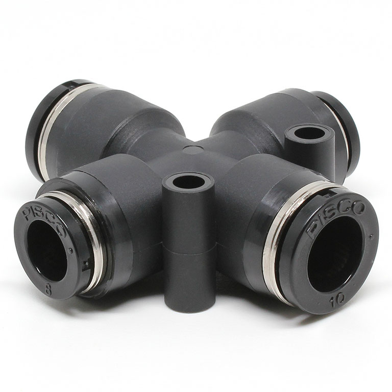 Đầu Nối Nhanh Khí Nén Ngã 4 Dạng Nối Giảm Pisco PZB10-8W