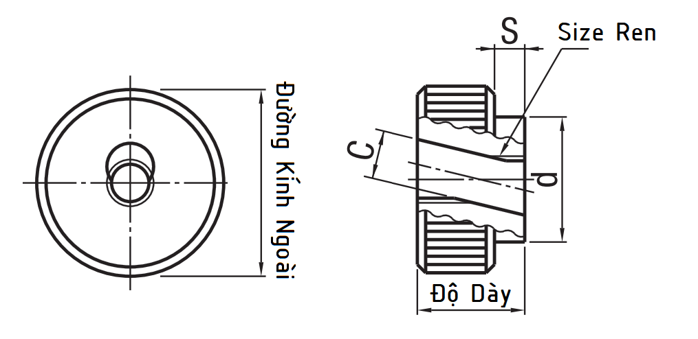 Bản vẽ kỹ thuật Quick-Lock Nuts D24 QCNS24
