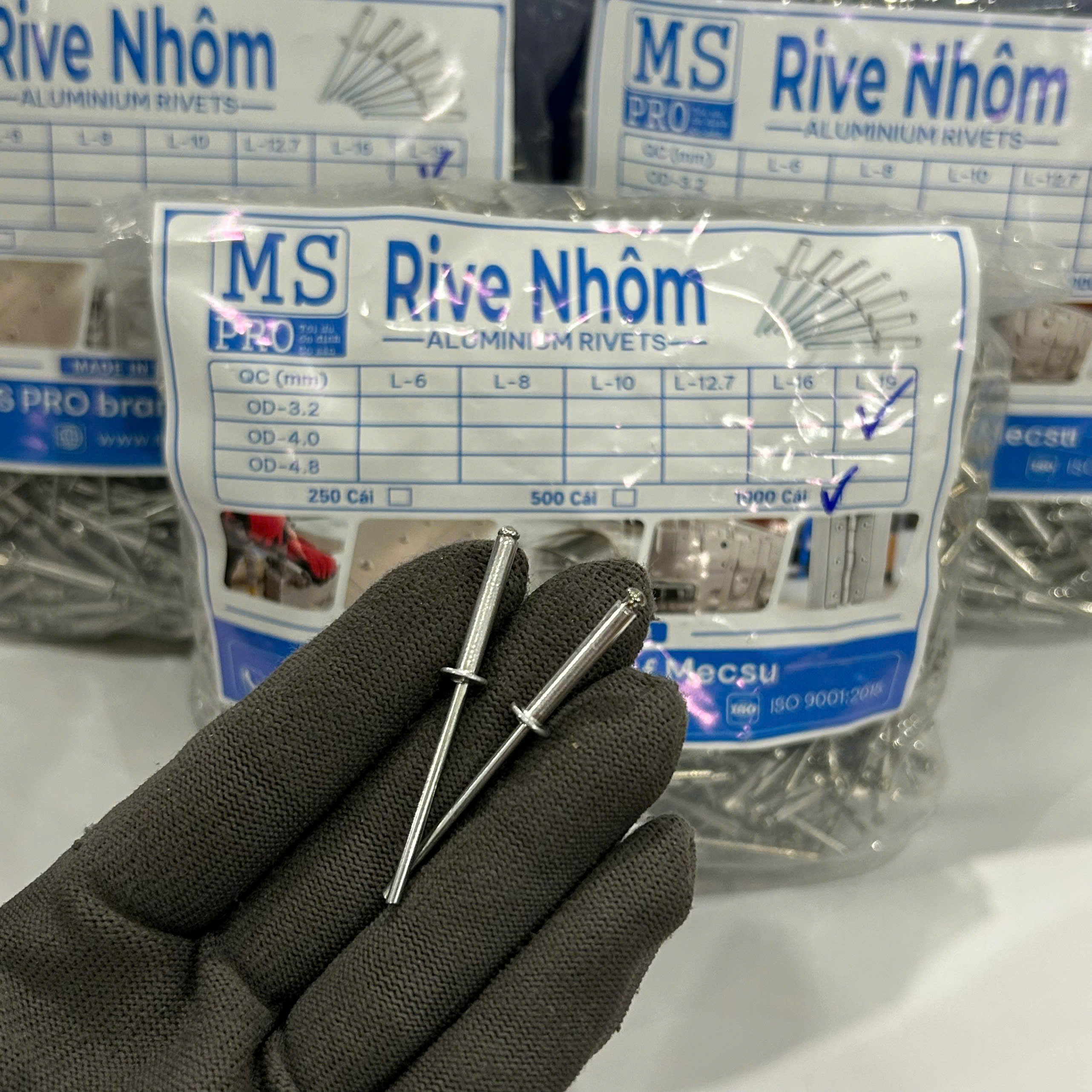 Rivet Nhôm MS-PRO OD3.2x19 mm (1000 Cái)