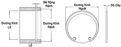 Bản vẽ kỹ thuật Phe Gài Lỗ Thép 65Mn DIN472 D44x1.75