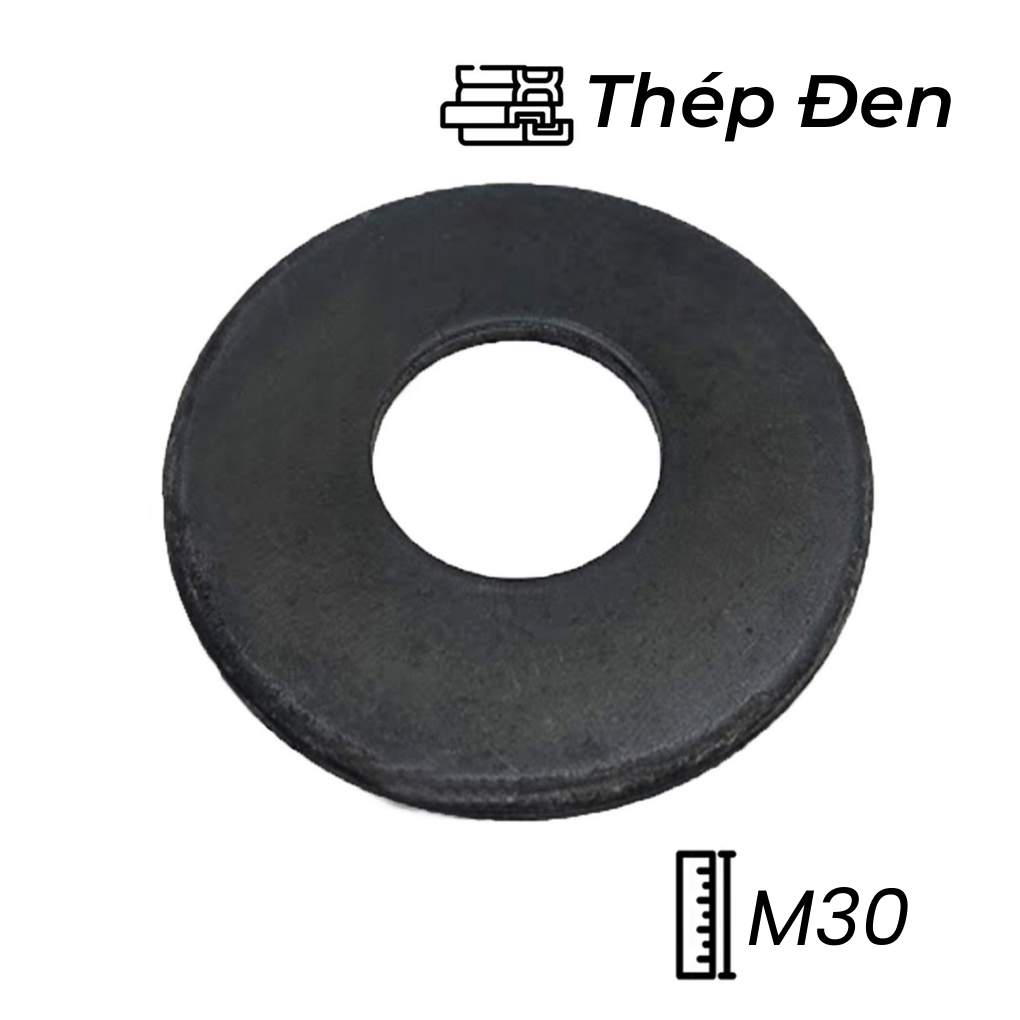 Lông Đền Phẳng Thép Đen DIN125 M30