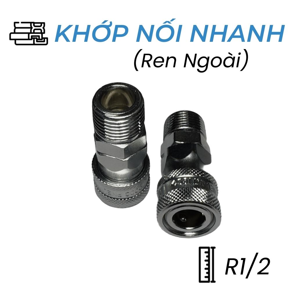 Khớp Nối Nhanh Khí Nén Bi Cái Ren Ngoài R1/2 CDC SM 40
