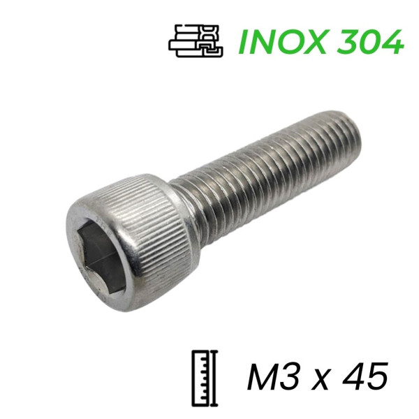 Lục Giác Chìm Đầu Trụ Inox 304 DIN912 M3x45