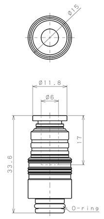 Bản vẽ kỹ thuật Thân Đầu Nối Nhanh Ống Dẫn Điều Khiển Nhiệt Độ Khuôn Đúc Dạng Thẳng Pisco AKC08-6P