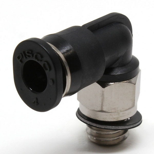 Đầu Nối Nhanh Khí Nén Dạng Cong 90° Ren Ngoài Pisco PL4-M6M-C