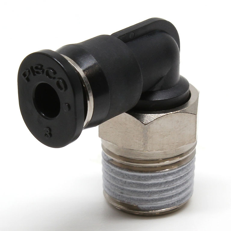 Đầu Nối Nhanh Khí Nén Dạng Cong 90° Ren Ngoài Pisco PL3-01M