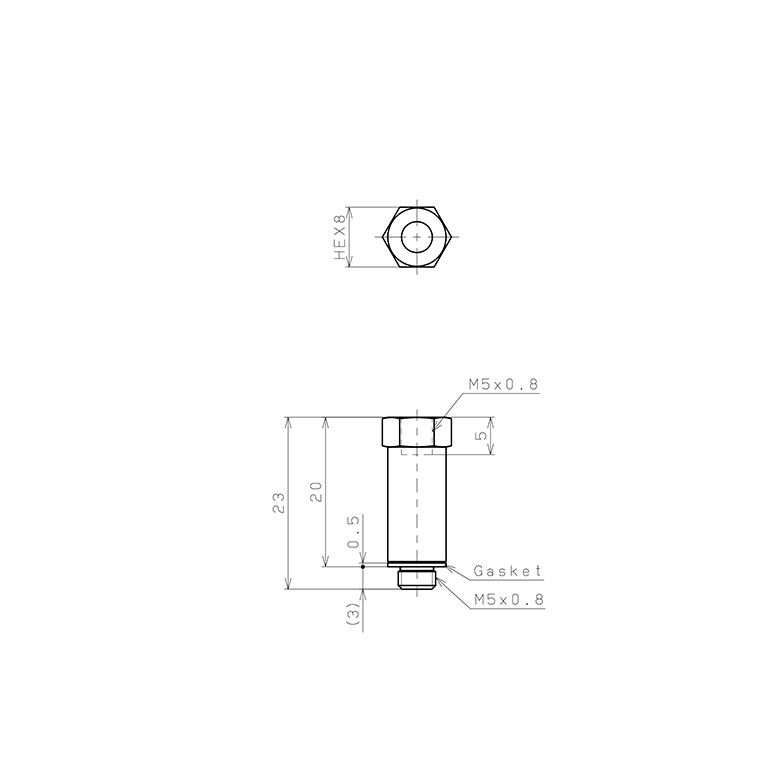 Bản vẽ kỹ thuật Đầu Nối Ren Đực Cái Pisco PFM5-M5L