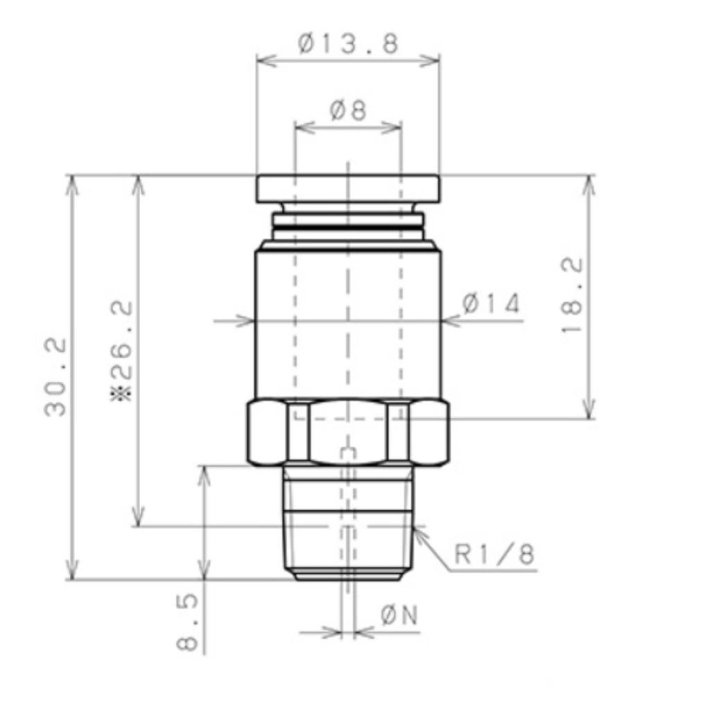 Bản vẽ kỹ thuật Van Lưu Lượng Cố Định Pisco JKC5/32-N1BU0.5