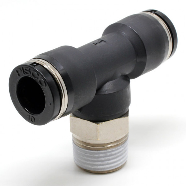 Đầu Nối Nhanh Khí Nén Dạng Chữ T Ren Ngoài Pisco PB10-03W