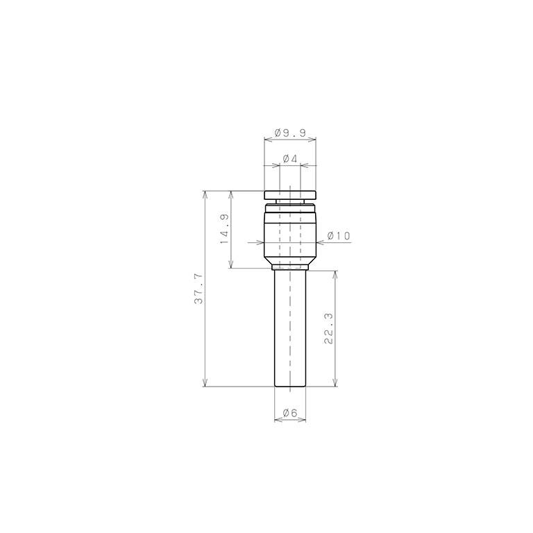 Bản vẽ kỹ thuật Đầu Nối Nhanh Khí Nén Giữa Ống Khí Và Fitting Dạng Nối Giảm Pisco SPGJ6-4
