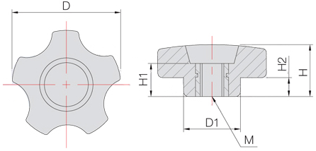Bản vẽ kỹ thuật Núm vặn Buyoung M10 BK-10