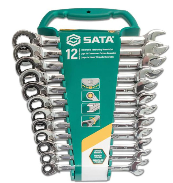 Bộ Cờ Lê Vòng Miệng 12 Chi Tiết Hệ Mét SATA 08044