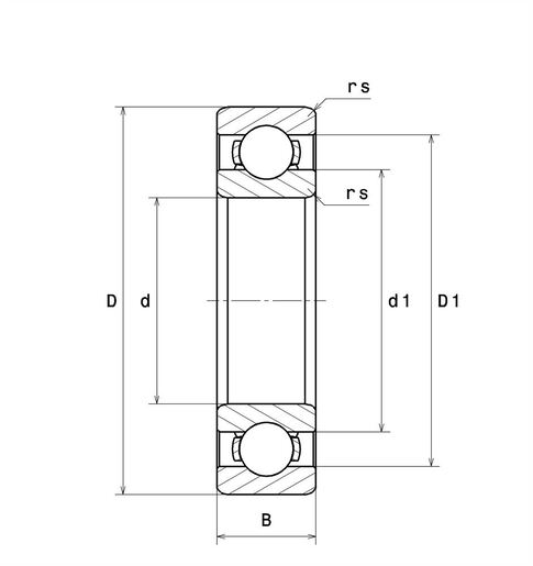 Bản vẽ kỹ thuật Vòng Bi Cầu 25x52x15mm NTN 6205CM