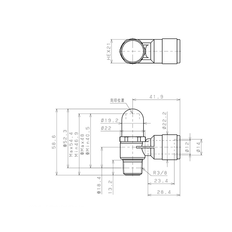 Bản vẽ kỹ thuật Van Tiết Lưu Khí Nén Bằng Nhựa Chống Văng Bám Xỉ Hàn Pisco JSC12-03AV-0