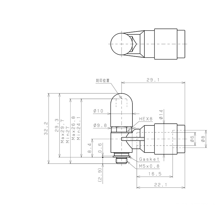 Bản vẽ kỹ thuật Van Tiết Lưu Khí Nén Bằng Nhựa Chống Văng Bám Xỉ Hàn Pisco JSC6-M5AKV-0
