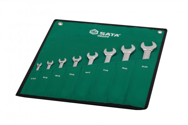 Bộ Cờ Lê 2 Đầu Miệng 8 Chi Tiết 5.5–24 mm SATA 08009