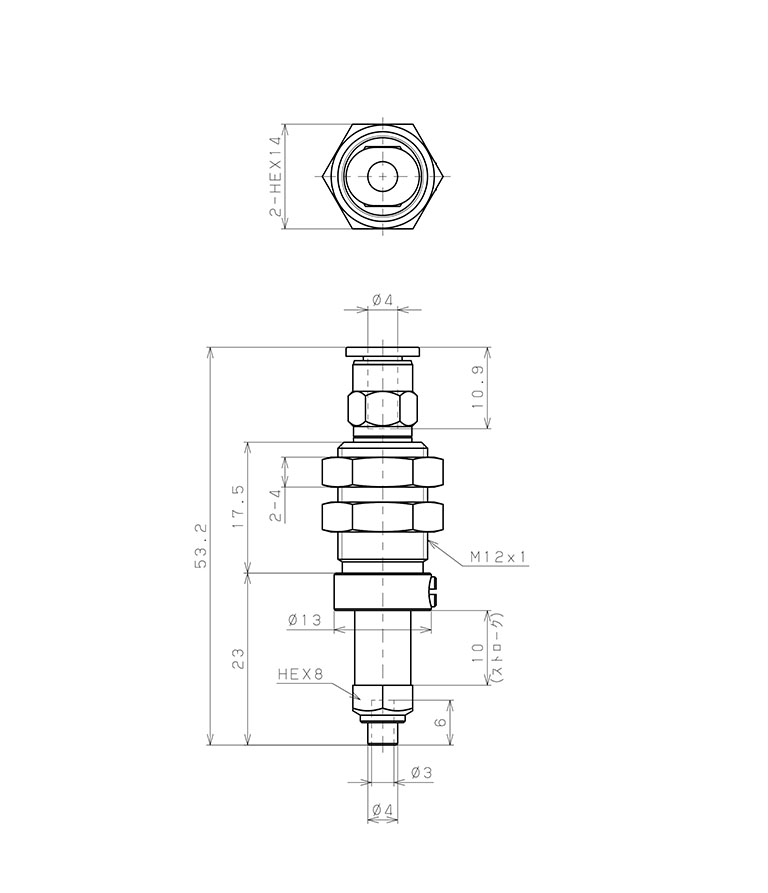 Bản vẽ kỹ thuật Giá Đỡ Nấm Hút Chân Không Có Lò Xo, Pisco VPC-H3-10-4J