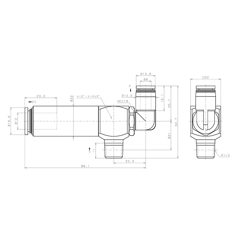 Bản vẽ kỹ thuật Bộ Tạo Chân Không Dòng VM - VC Pisco VCE15-028LJ