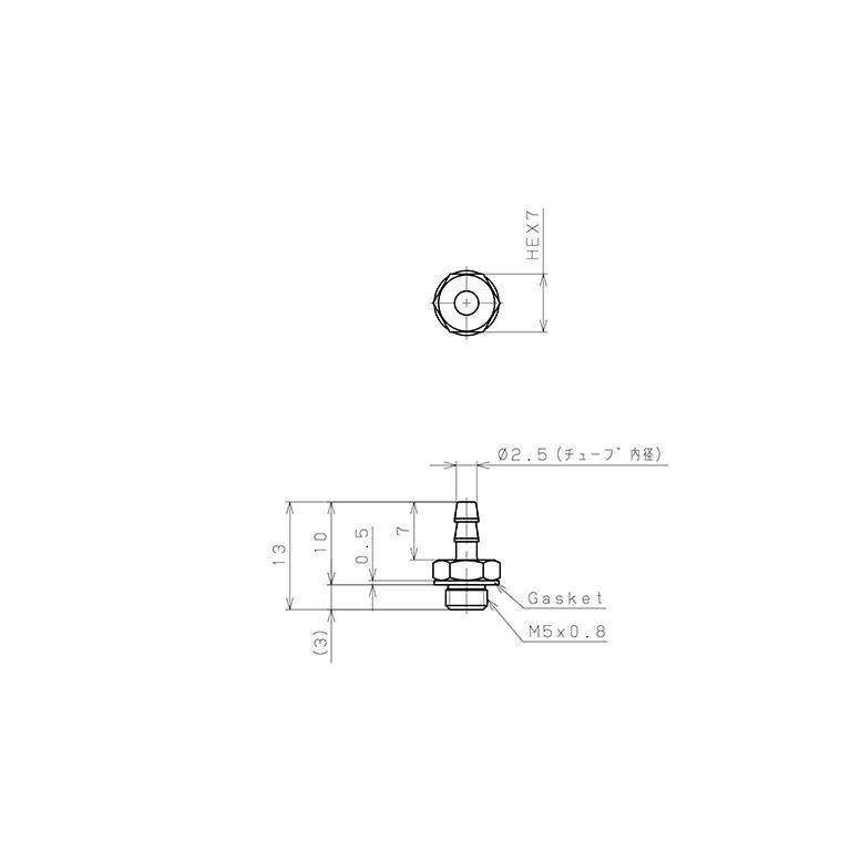 Bản vẽ kỹ thuật Đầu Ngạnh Nối Ống Dạng Thẳng Thân Lục Giác Ren Ngoài Pisco LC-0425-M5-C