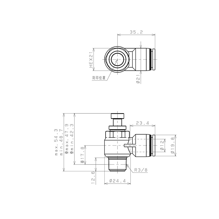 Bản vẽ kỹ thuật Van Tiết Lưu Khí Nén Lưu Lượng Lớn Pisco JSC12-03AH
