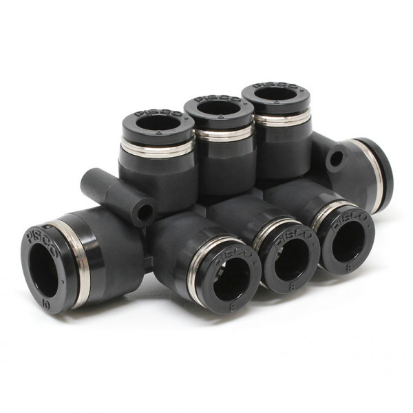Đầu Nối Nhanh Khí Nén Chữ T 8 Ngã Dạng Nối Giảm Pisco PKVG10-8-UC