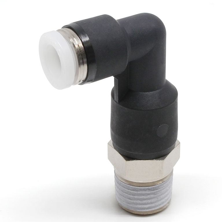 Đầu Nối Nhanh Khí Nén Dạng Cong 90° Ren Ngoài (Dài) Pisco PLL1/4-02W