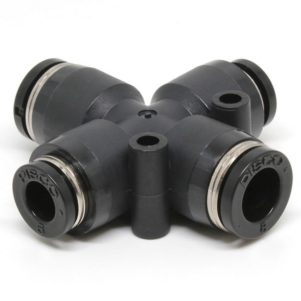 Đầu Nối Nhanh Khí Nén Ngã 4 Dạng Nối Giảm Pisco PZB8-6-C
